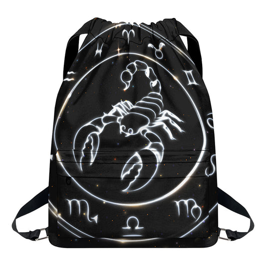Astrology Scorpio Sign Print Drawstring Backpack