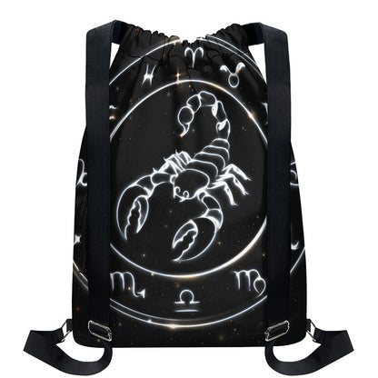 Astrology Scorpio Sign Print Drawstring Backpack