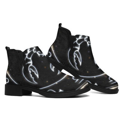 Astrology Scorpio Sign Print Flat Ankle Boots