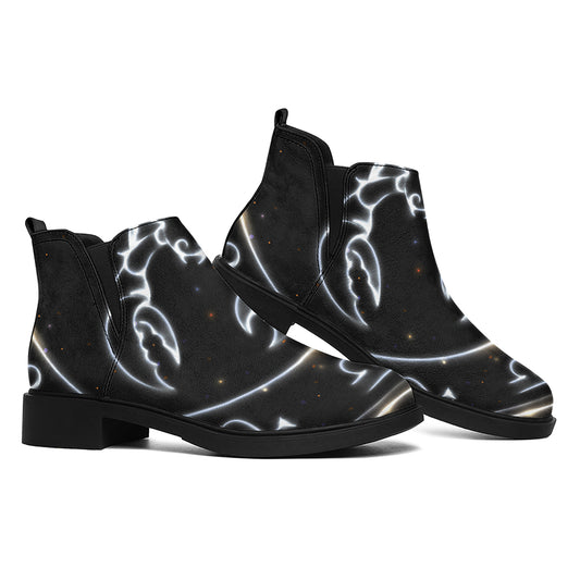 Astrology Scorpio Sign Print Flat Ankle Boots