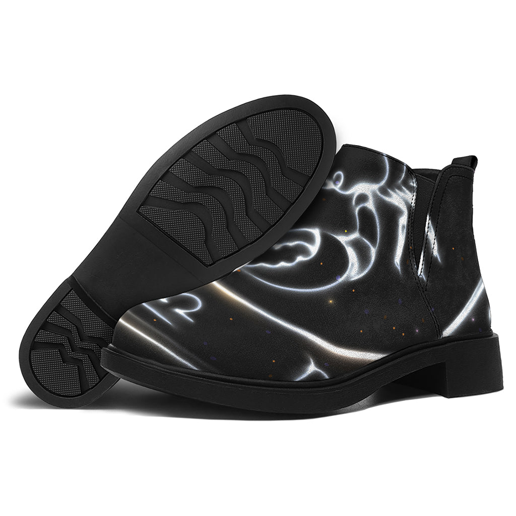 Astrology Scorpio Sign Print Flat Ankle Boots