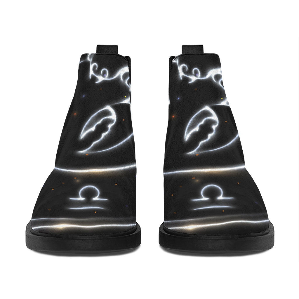 Astrology Scorpio Sign Print Flat Ankle Boots