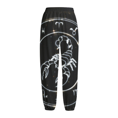 Astrology Scorpio Sign Print Fleece Lined Knit Pants
