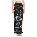 Astrology Scorpio Sign Print High Slit Maxi Skirt