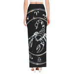 Astrology Scorpio Sign Print High Slit Maxi Skirt