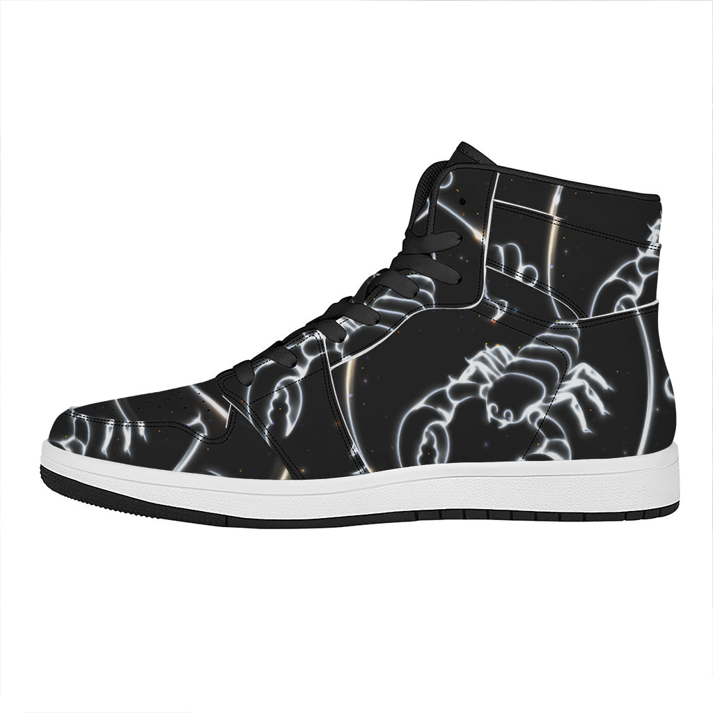 Astrology Scorpio Sign Print High Top Leather Sneakers