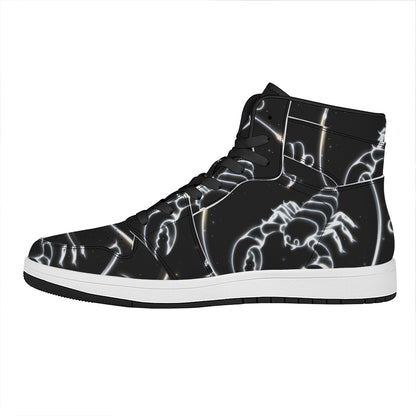 Astrology Scorpio Sign Print High Top Leather Sneakers