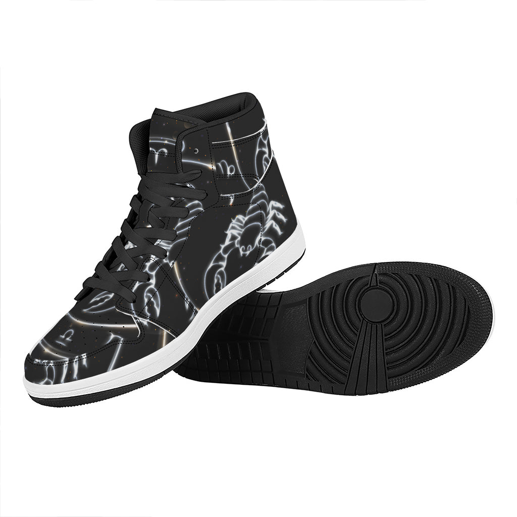 Astrology Scorpio Sign Print High Top Leather Sneakers