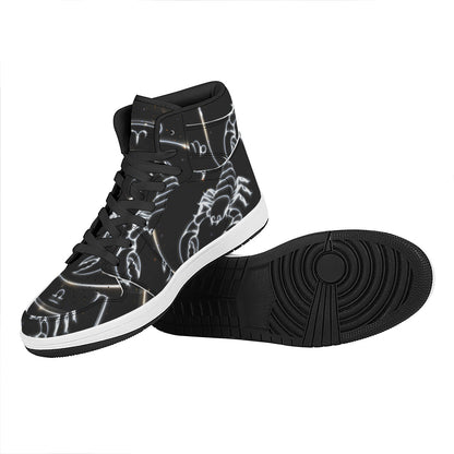 Astrology Scorpio Sign Print High Top Leather Sneakers