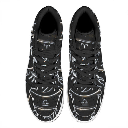 Astrology Scorpio Sign Print High Top Leather Sneakers