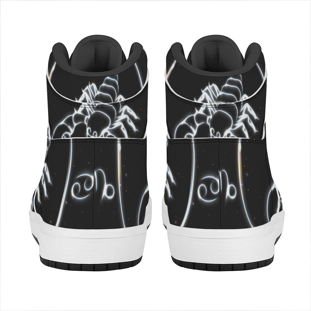 Astrology Scorpio Sign Print High Top Leather Sneakers