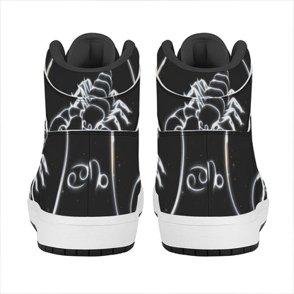 Astrology Scorpio Sign Print High Top Leather Sneakers