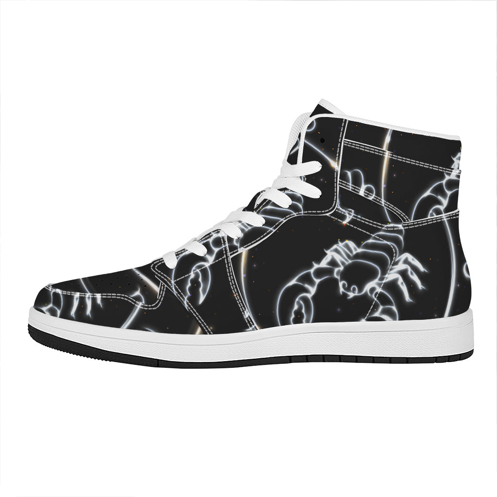 Astrology Scorpio Sign Print High Top Leather Sneakers