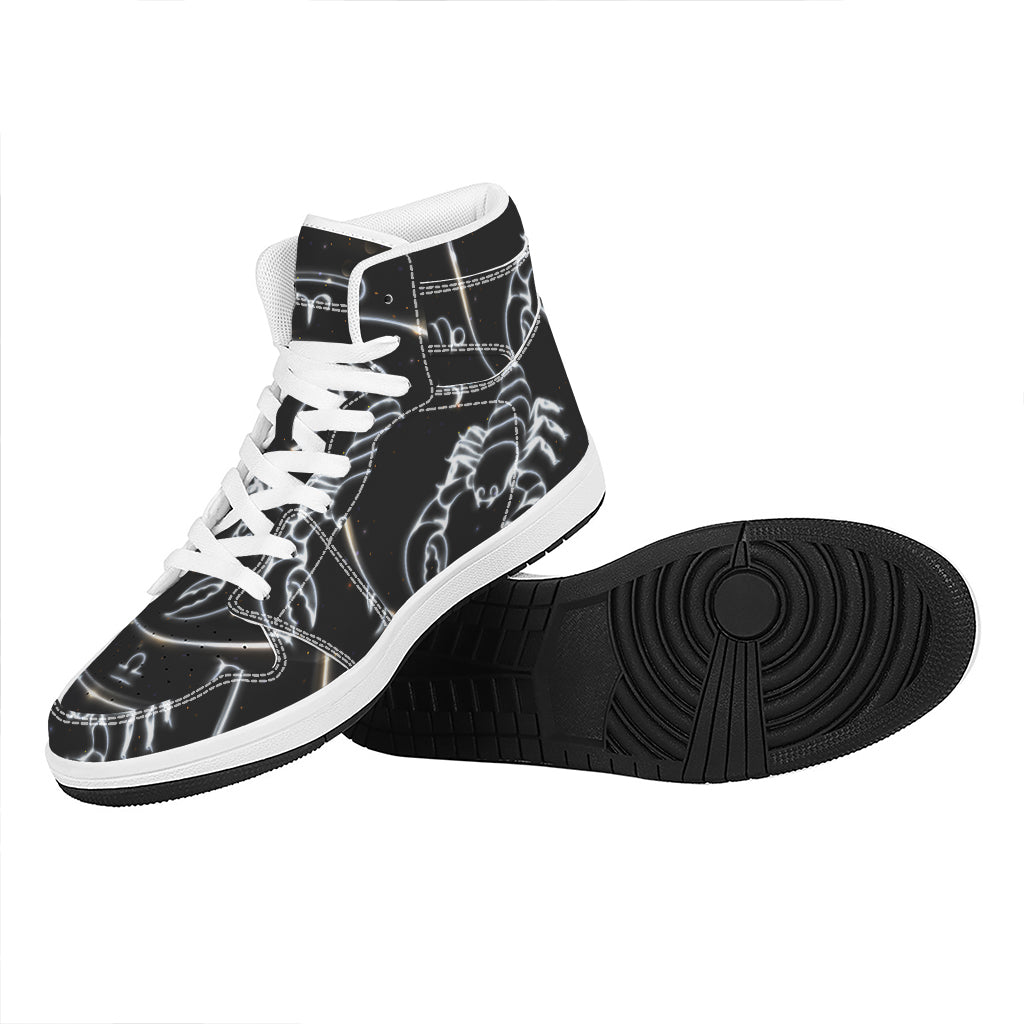 Astrology Scorpio Sign Print High Top Leather Sneakers