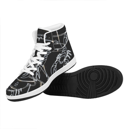 Astrology Scorpio Sign Print High Top Leather Sneakers
