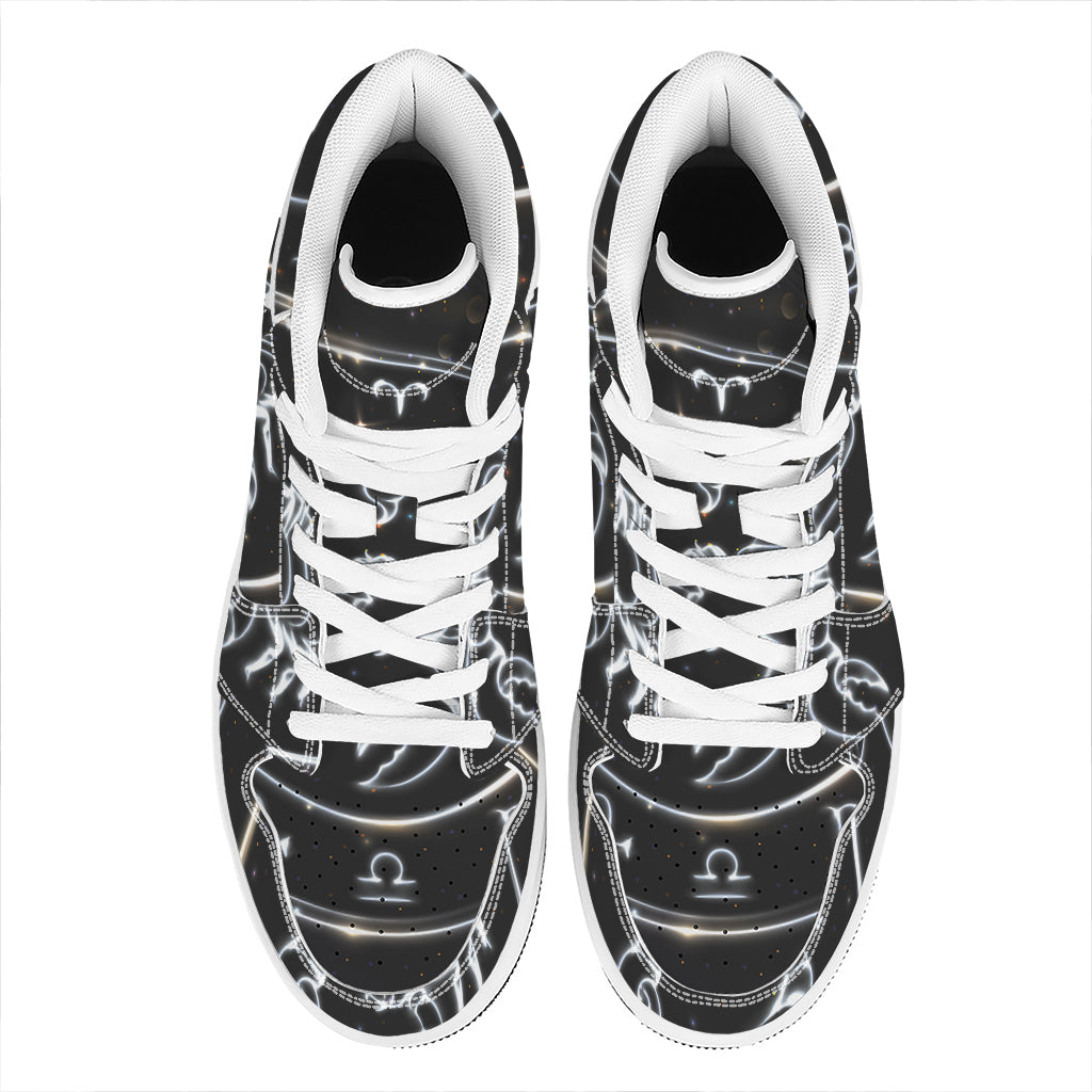 Astrology Scorpio Sign Print High Top Leather Sneakers