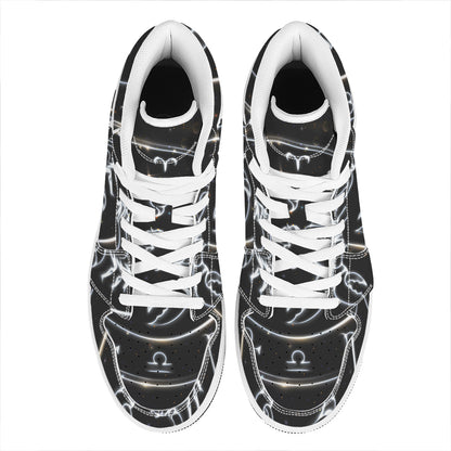 Astrology Scorpio Sign Print High Top Leather Sneakers