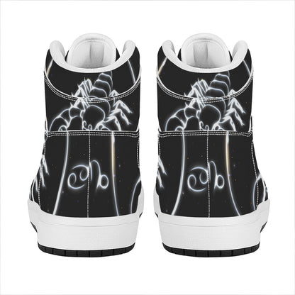 Astrology Scorpio Sign Print High Top Leather Sneakers