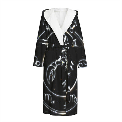 Astrology Scorpio Sign Print Hooded Bathrobe