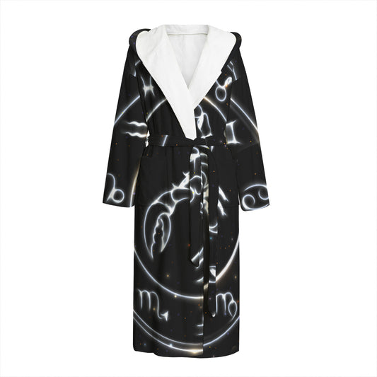 Astrology Scorpio Sign Print Hooded Bathrobe