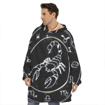 Astrology Scorpio Sign Print Hoodie Blanket