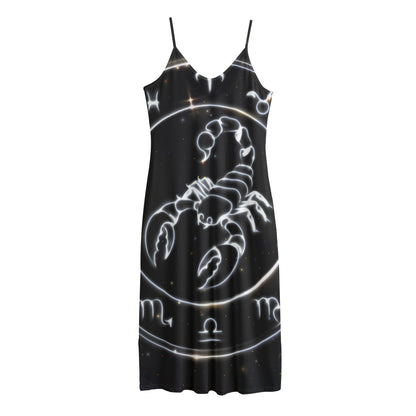 Astrology Scorpio Sign Print Jersey Midi Cami Dress