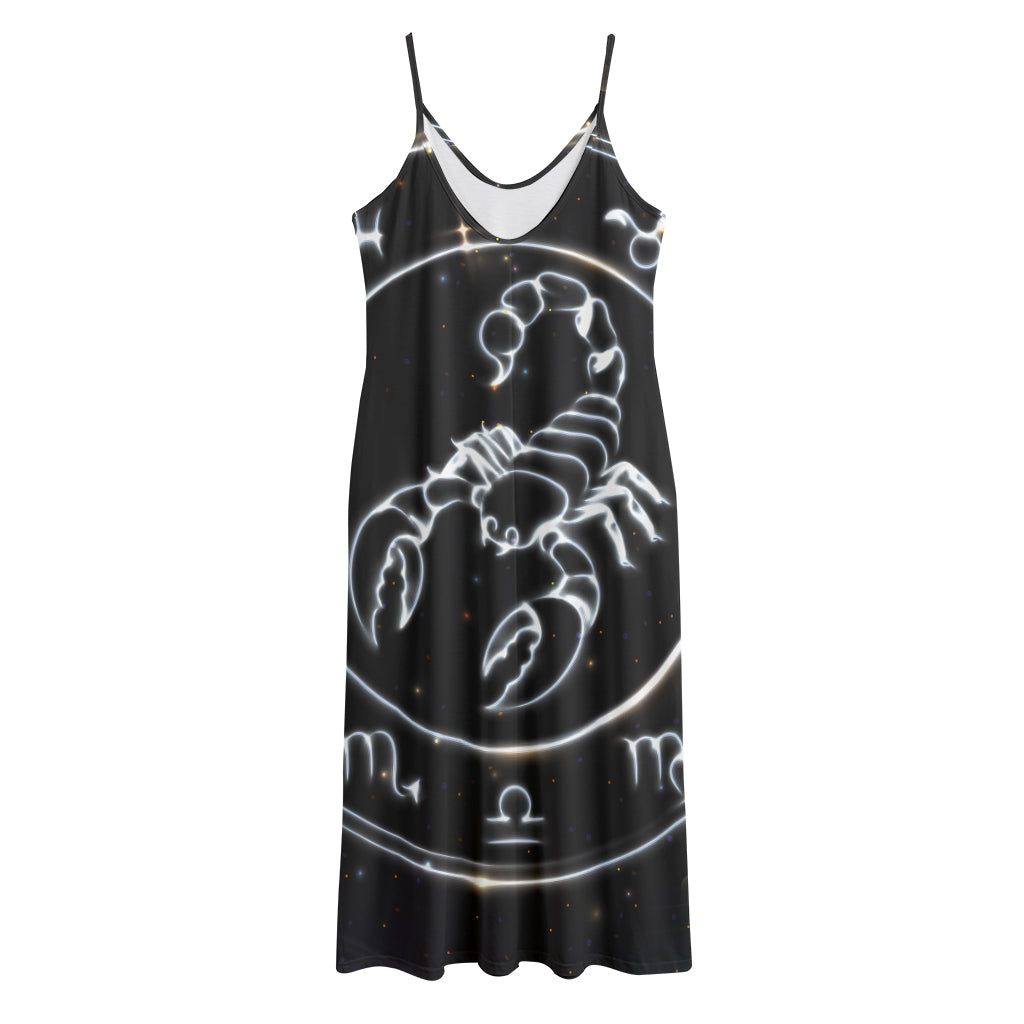 Astrology Scorpio Sign Print Jersey Midi Cami Dress
