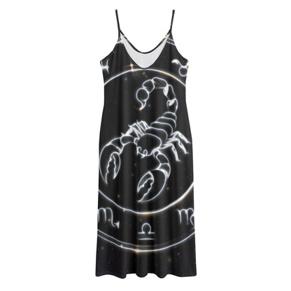 Astrology Scorpio Sign Print Jersey Midi Cami Dress