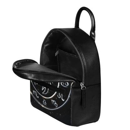 Astrology Scorpio Sign Print Leather Backpack