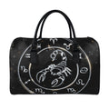 Astrology Scorpio Sign Print Leather Duffel Bag