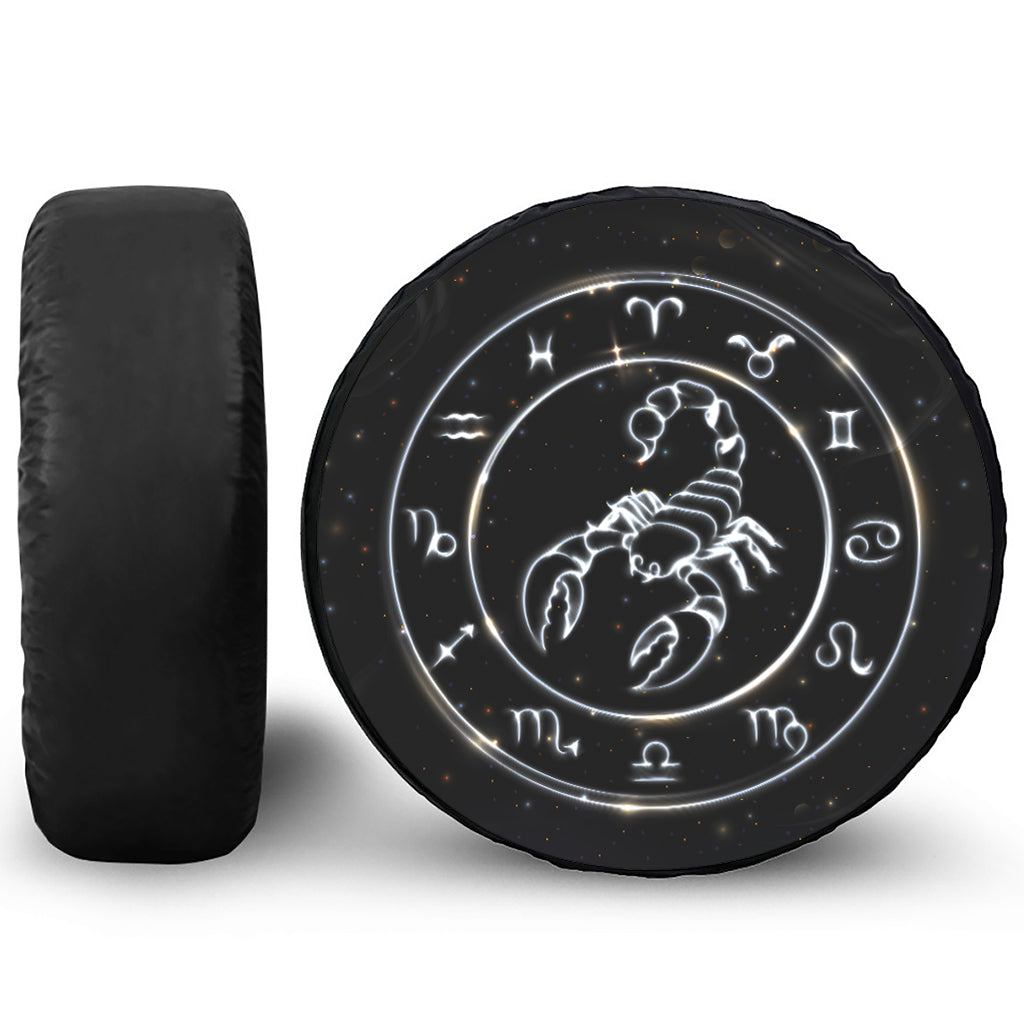 Astrology Scorpio Sign Print Leather Spare Tire Cover