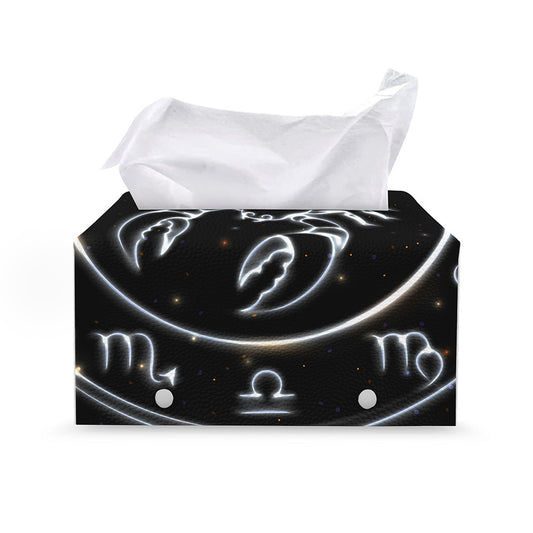 Astrology Scorpio Sign Print Leather Tissue Box Cover