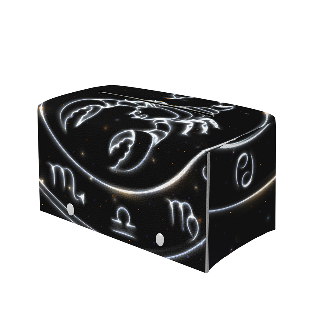 Astrology Scorpio Sign Print Leather Tissue Box Cover