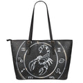 Astrology Scorpio Sign Print Leather Tote Bag With Zipper