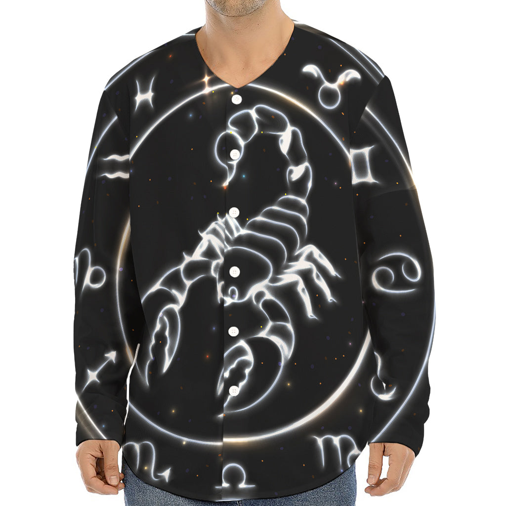 Astrology Scorpio Sign Print Long Sleeve Baseball Jersey