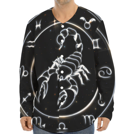 Astrology Scorpio Sign Print Long Sleeve Baseball Jersey
