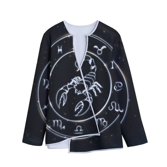 Astrology Scorpio Sign Print Long Sleeve Short Coat