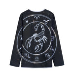 Astrology Scorpio Sign Print Long Sleeve Short Coat