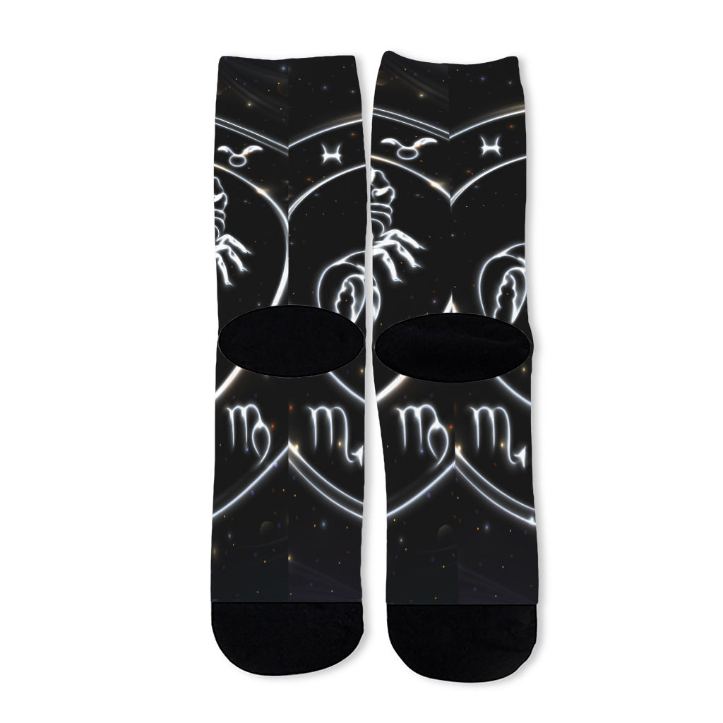 Astrology Scorpio Sign Print Long Socks