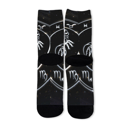 Astrology Scorpio Sign Print Long Socks