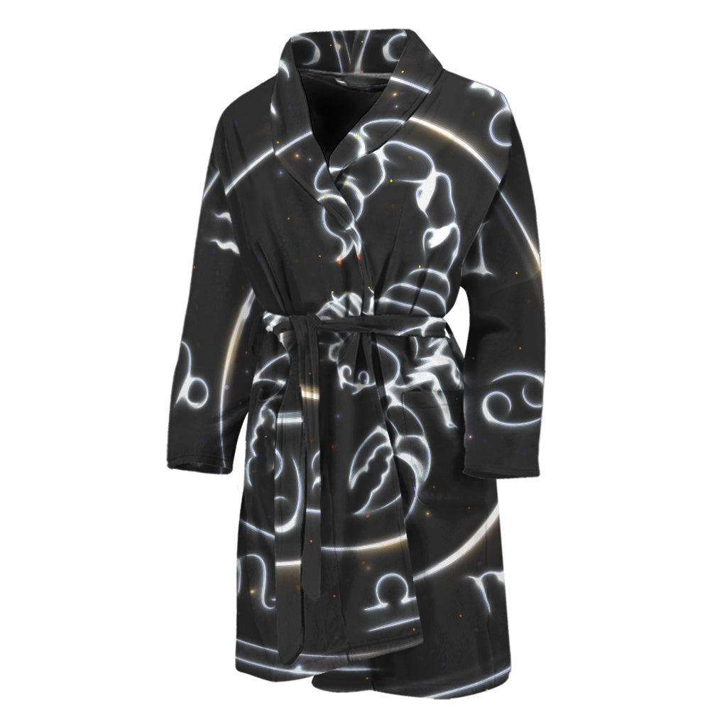 Astrology Scorpio Sign Print Men's Bathrobe
