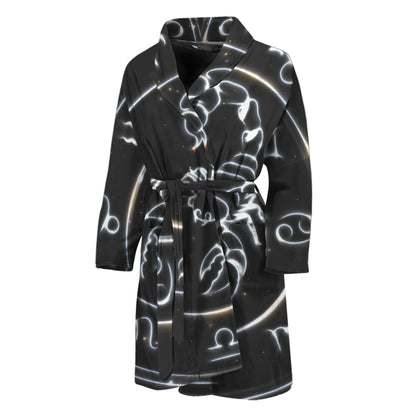 Astrology Scorpio Sign Print Men's Bathrobe