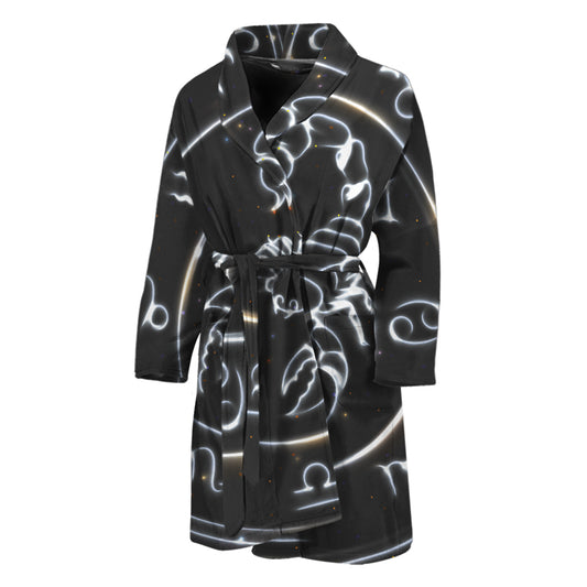 Astrology Scorpio Sign Print Men's Bathrobe
