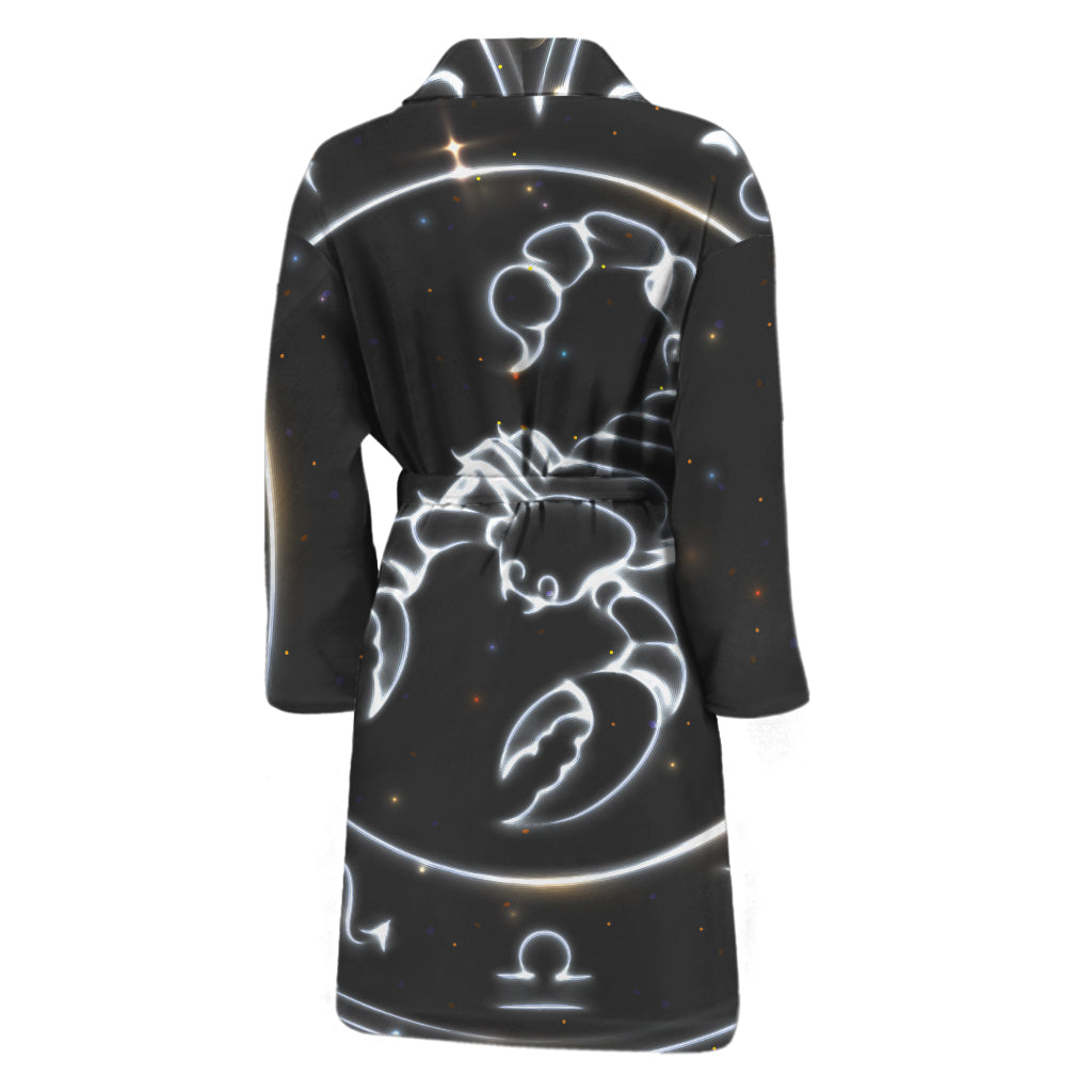 Astrology Scorpio Sign Print Men's Bathrobe