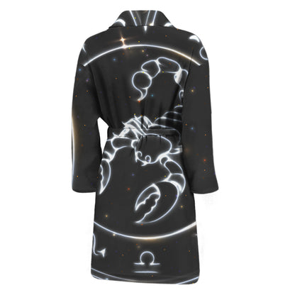 Astrology Scorpio Sign Print Men's Bathrobe