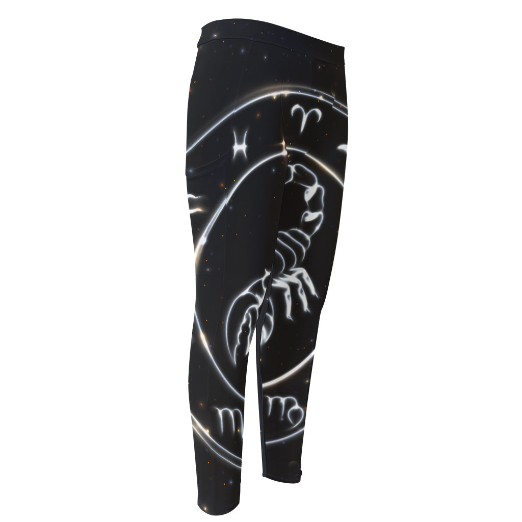 Astrology Scorpio Sign Print Men's Compression Pants