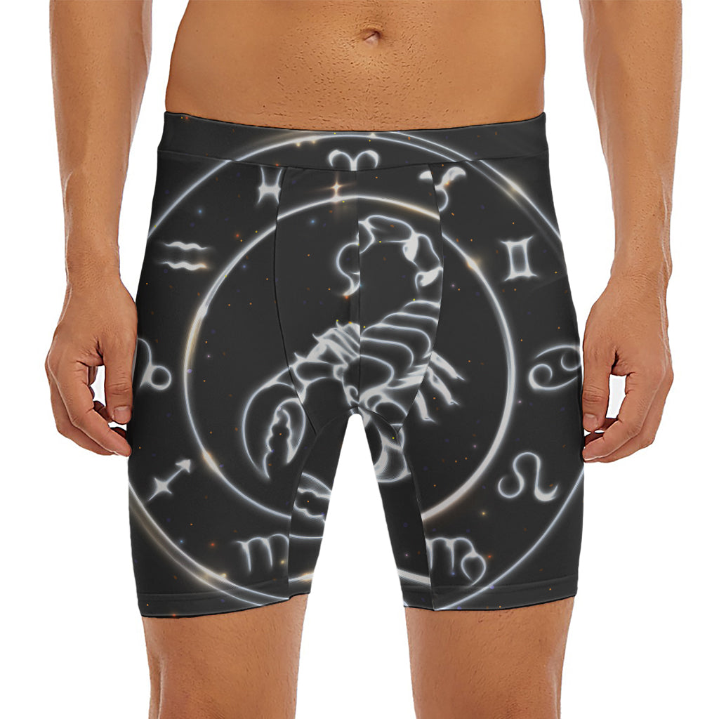 Astrology Scorpio Sign Print Men's Long Boxer Briefs