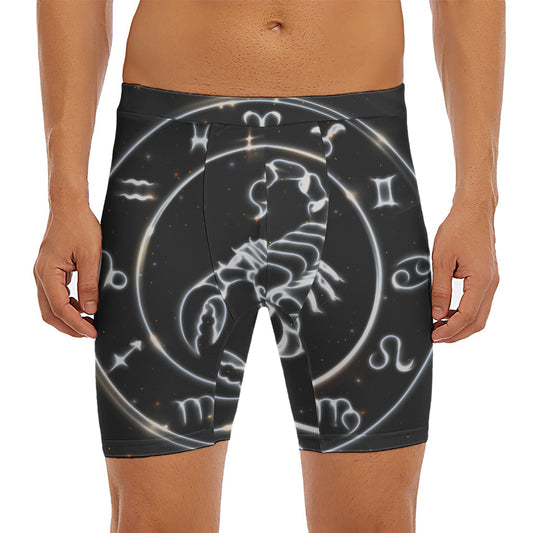Astrology Scorpio Sign Print Men's Long Boxer Briefs
