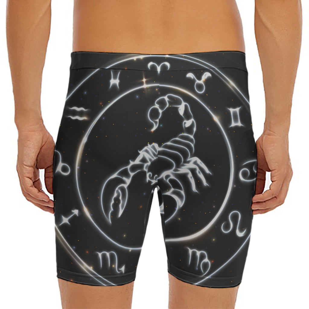 Astrology Scorpio Sign Print Men's Long Boxer Briefs