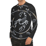 Astrology Scorpio Sign Print Men's Long Sleeve Rash Guard